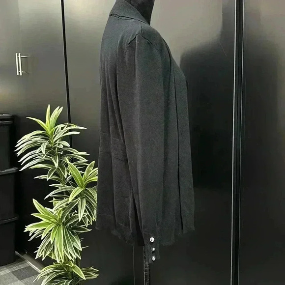 Madison + Hudson Knit,open front,mid length cardigan,silver button detail cuffs - Picture 6 of 11